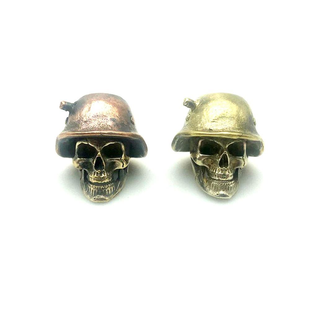 Outdoors DIY Tools EDC White Brass Copper Skull Knife Beads Lanyard Pendants Key Rings Accessories