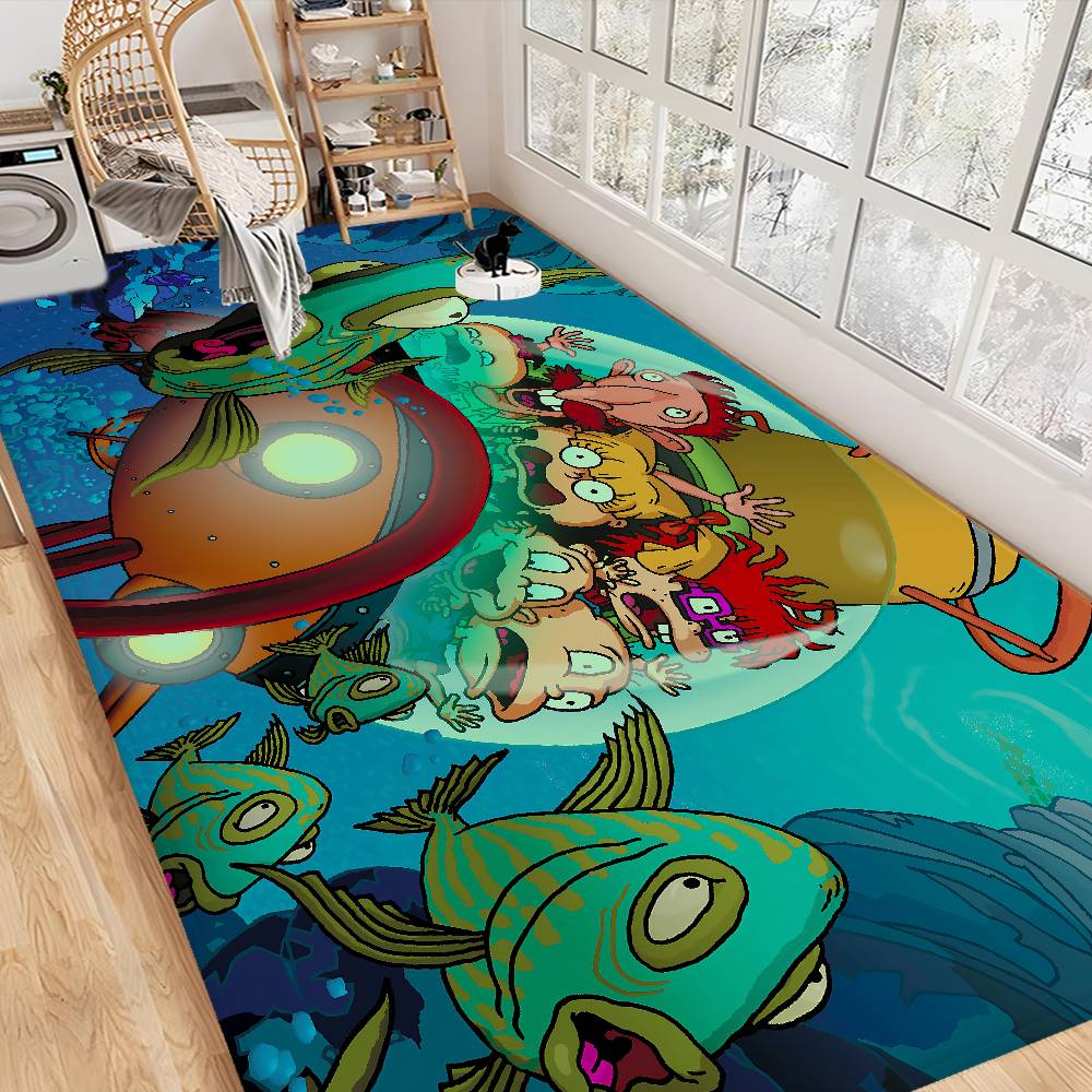 Cartoon Funny R-Rugrats Floor Mat INS Style Soft Bedroom Floor House Laundry Room Mat Anti-skid Household Carpets