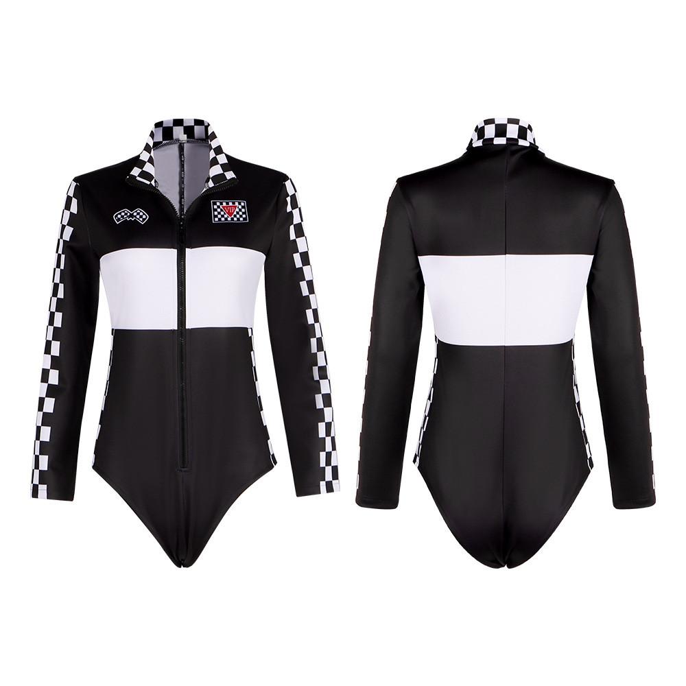 Racing Suit Cosplay Costume For Women With Polyester Fabric For Nightclub Dance Performances