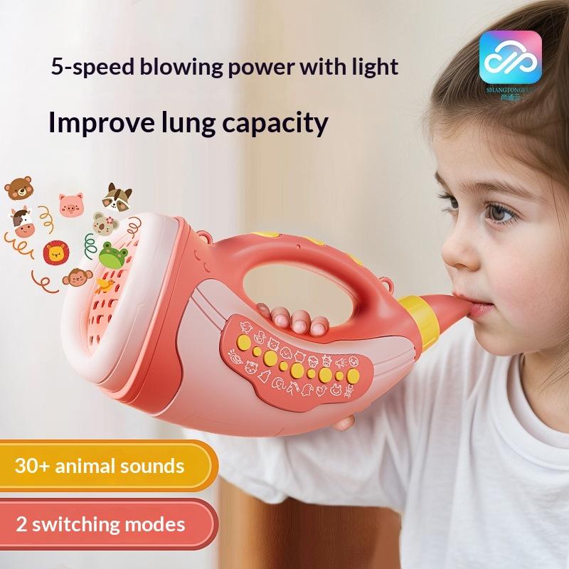 Animal Sounds Portable Kids Musical Blow Horn Sound Amplifier for Lung Capacity Birthday Gift