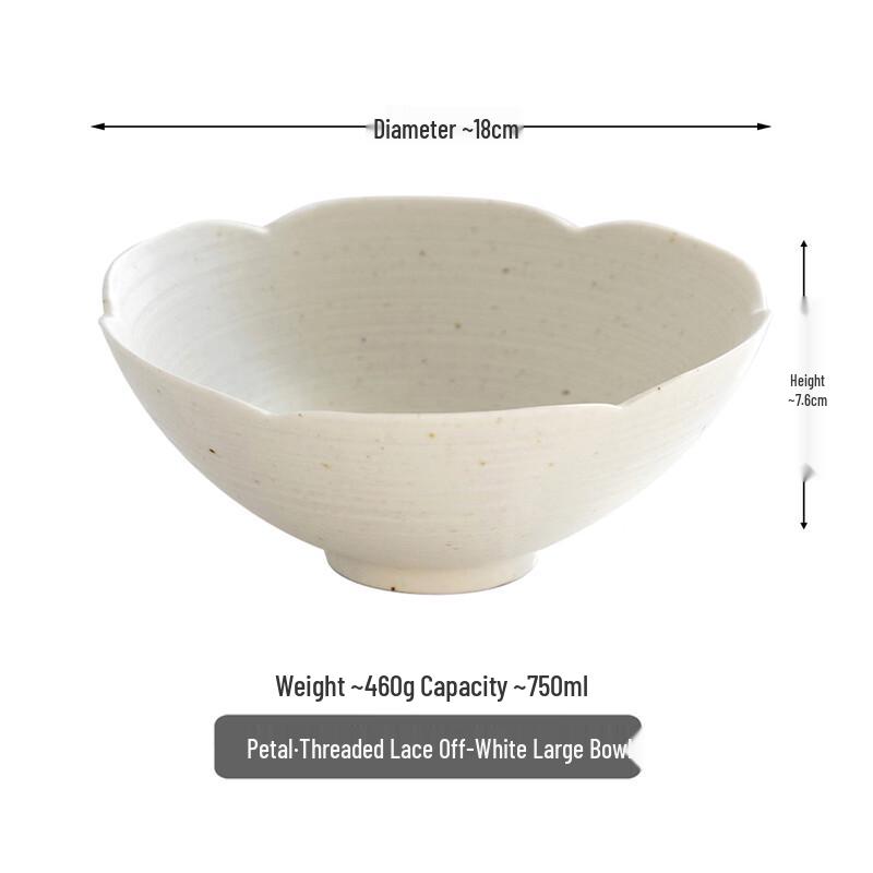 

Ceramic Rice Bowl with Petal Design