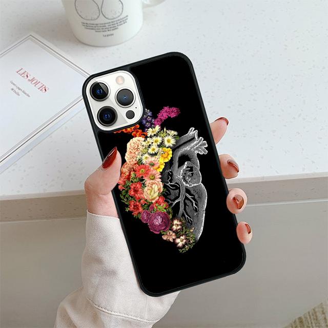 

Vintage Anatomy Heart Cardiac Brain Nurse Phone Case For iPhone 17 Air 14 15 16 13 12 Max Cover For Apple 11 Pro Max Plus iPhone 13