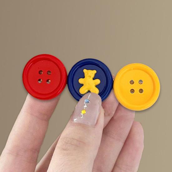 Girl Hairpin Contrasting Color Design Button Shape Hair Clip Non-irritating Side Bang Hair Pin Hair Accessory