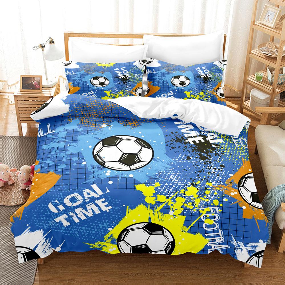 3D Printed Basketball Football Duvet Cover Set Soft Comfortable No Core Home Textile Decor for Boys Gift
