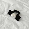 Oar Rose Velvet Ribbon Scrunchie [Black]