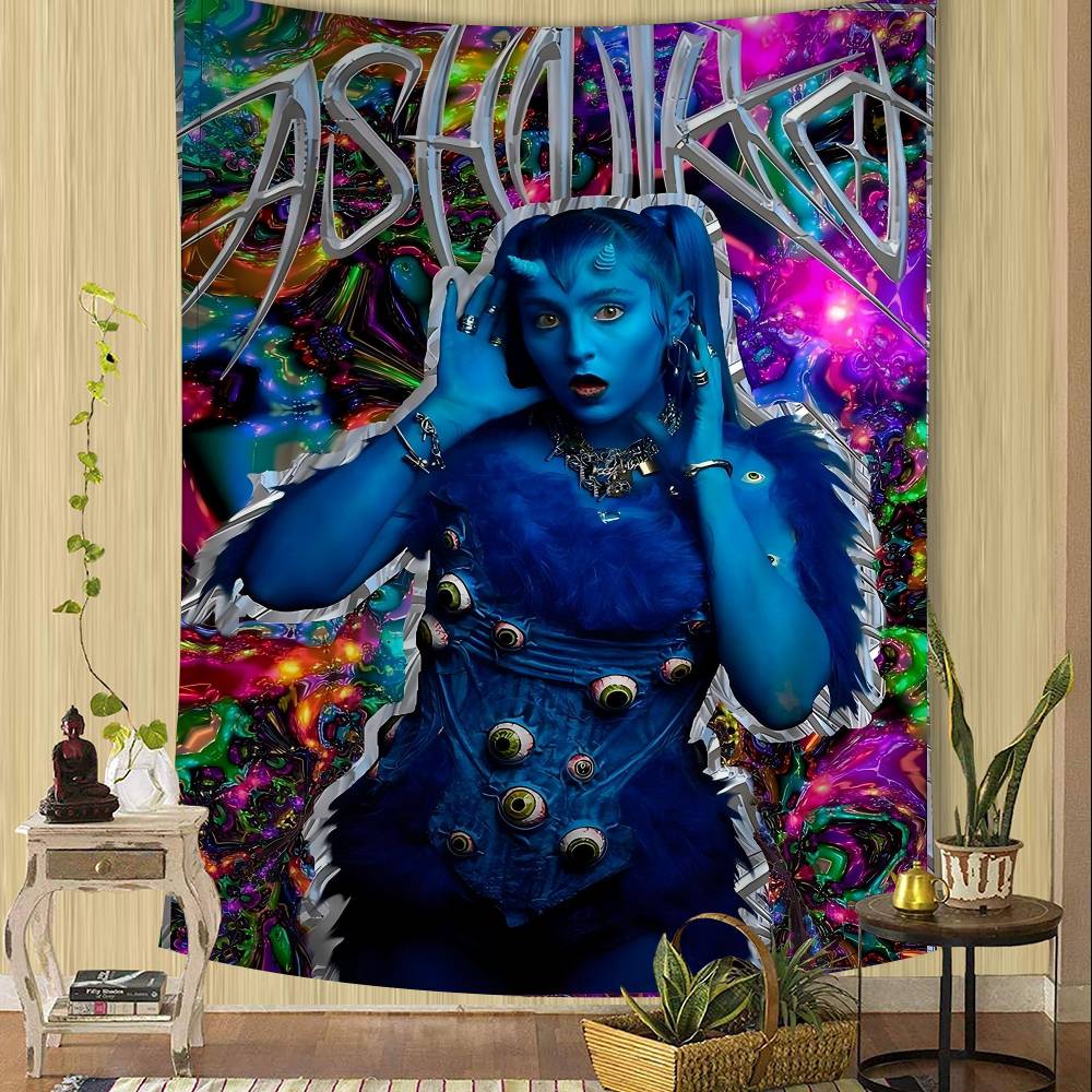 Ashnikko Rapper Weedkiller Printed Large Wall Tapestry Hanging Tarot Hippie Wall Rugs Dorm Home Decor