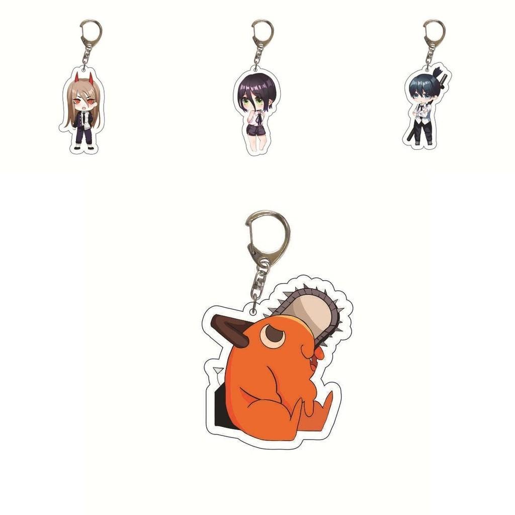 Trendy Chainsaw Man Keyring Acrylic Key Chain Double Sided Printing Bag Pendant