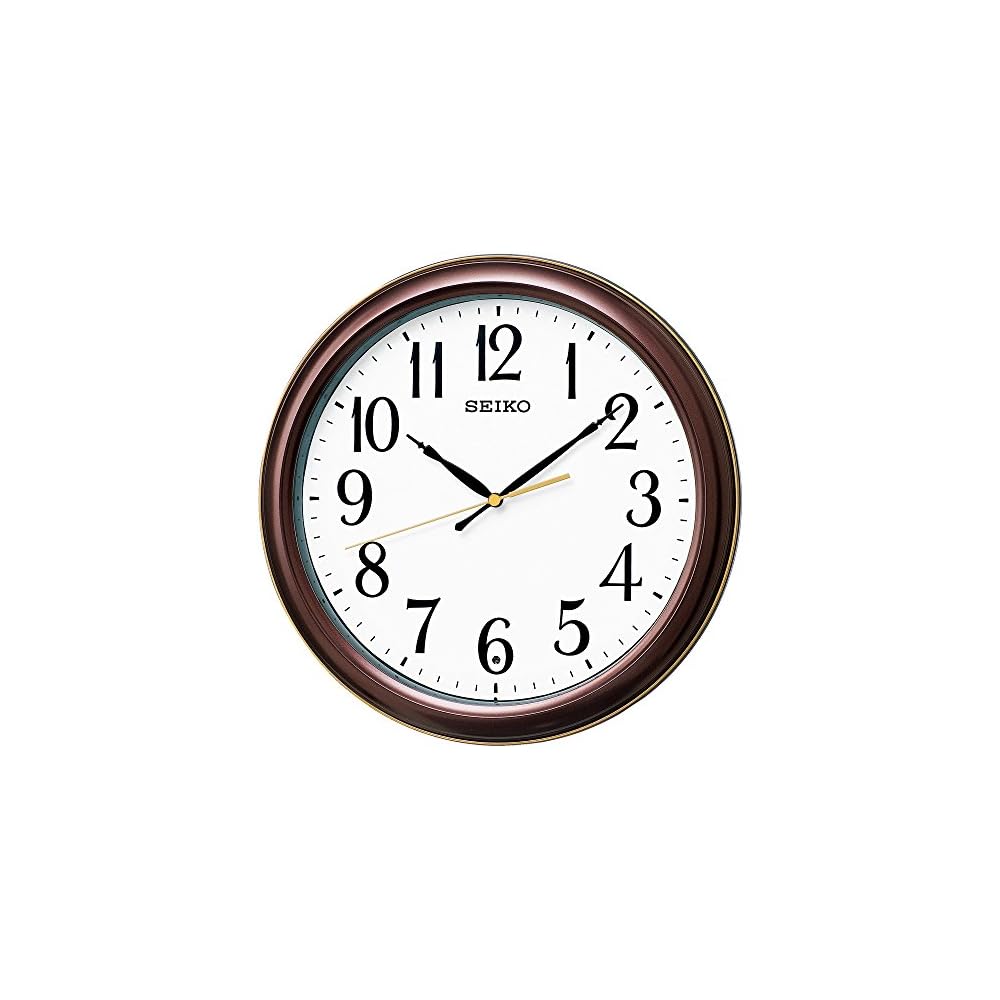 Seiko Clock Wall Clock, Radio Controlled, Analog, Brown Metallic, KX234B