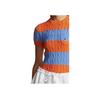 Polo Ralph Lauren SS24 Gestreifter Zopfstrick Rundhals Slim Fit Kurzarmpullover Damenpullover Mehrfarbig WMPOSWENC020886-400