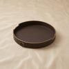 Round Serving Tray Sleek with Raised Rim Modern for Coffee Table