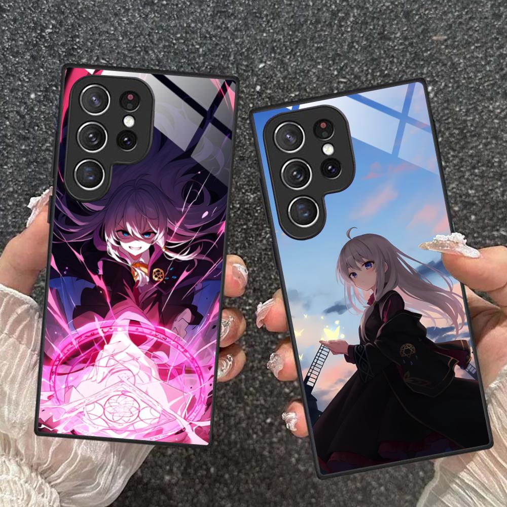 Wandering Witch Elaina Glass Mobile Phone Case for Samsung Galaxy S26 S25 S24 S23 S22 S21 S20 Note20 Plus FE Ultra Cover