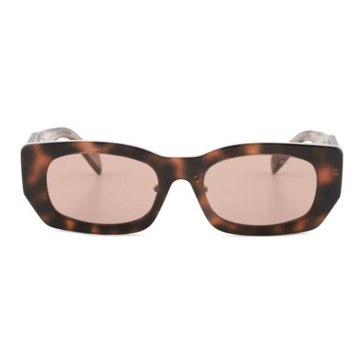 Prada Logo Arm Rectangular Sunglasses Unisex Sunglasses Tortoiseshell SPRB05-F-23A6OB