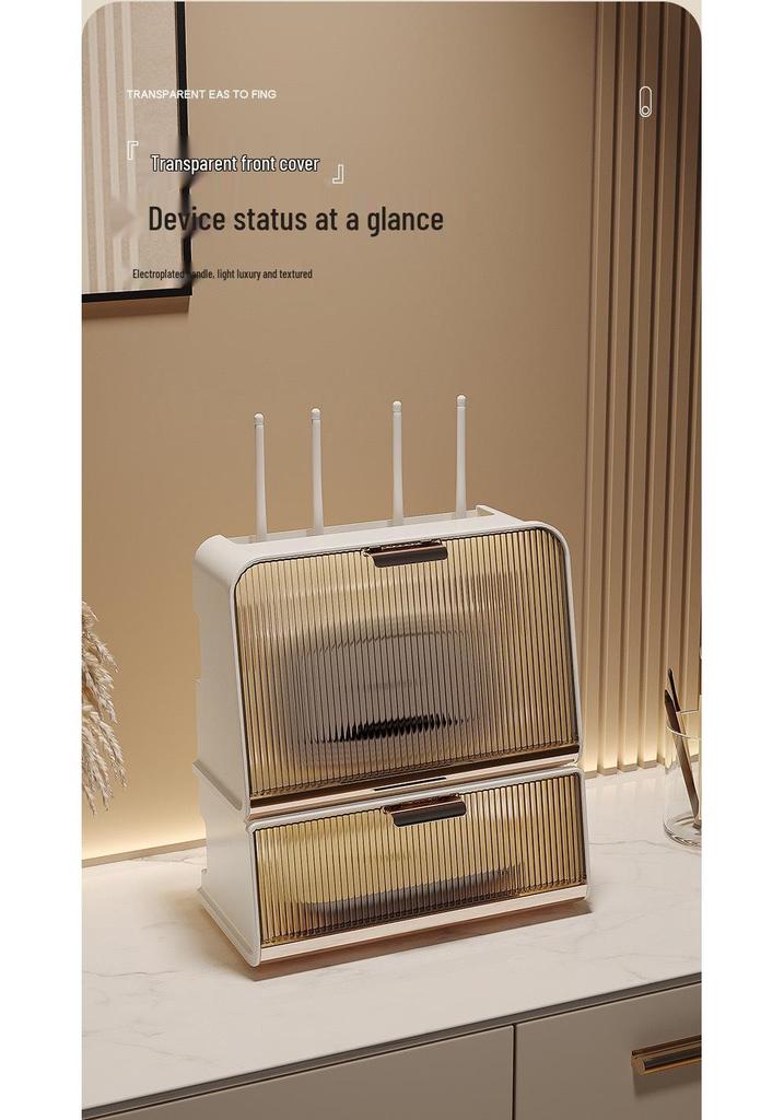 Wall-Mounted Multi-Functional Storage Box for WiFi Router, Power Strip, and Cable Management