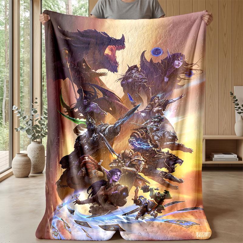 Soft Flannel Blanket Lightweight Cozy Bedroom Living Room CoverWorld of Warcraft
