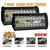 2/1Pcs 7'' LED Work Light Bar 400W/120W Spot Flood Beams Combo for Car Tractor Boat OffRoad Truck SUV ATV Car Repairing Lights