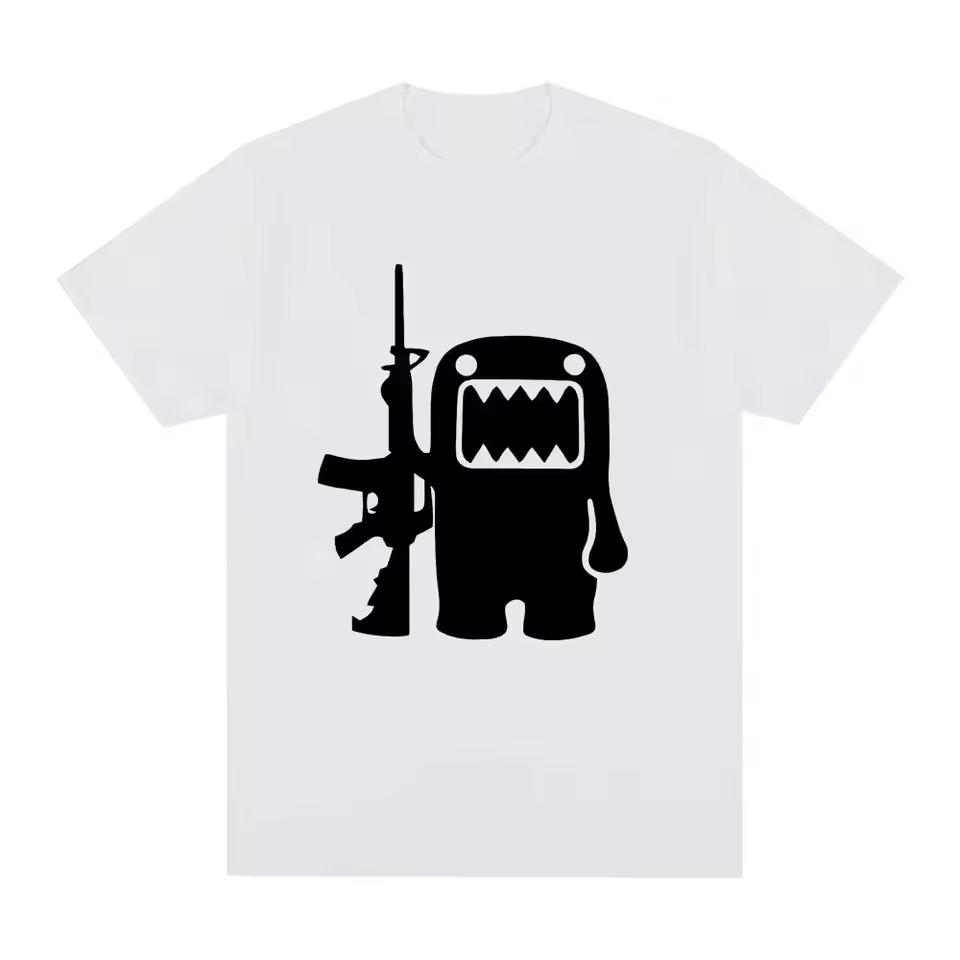Retro Domo Kun AK47 Zabawny T-shirt Damski Casualowy T-shirt Krótki Rękaw Oversizowy T-shirt Street Wear