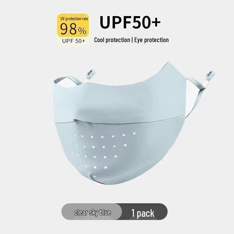 Damen 3D Nahtlose Sonnenschutzmaske - Eisseide, Atmungsaktiv, UV-Beständig, Augenschutz