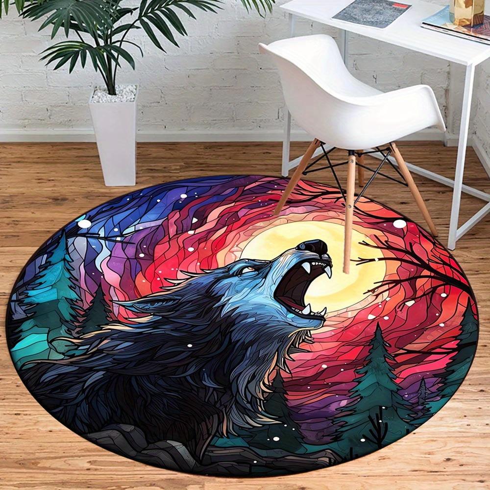 

1pc Retro 1395127682 Pattern Round Floor Mat, Non-slip for Living Room Bedroom Chair Carpets Home Decor Gifts, Home Decor Room Decor Outdoor 80cm by 80cm