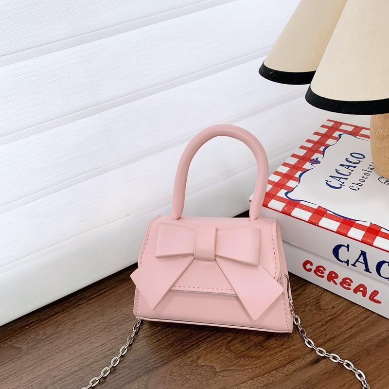 Childrens Pu Mini Shoulder Bag With Butterfly Bow For Daily Use