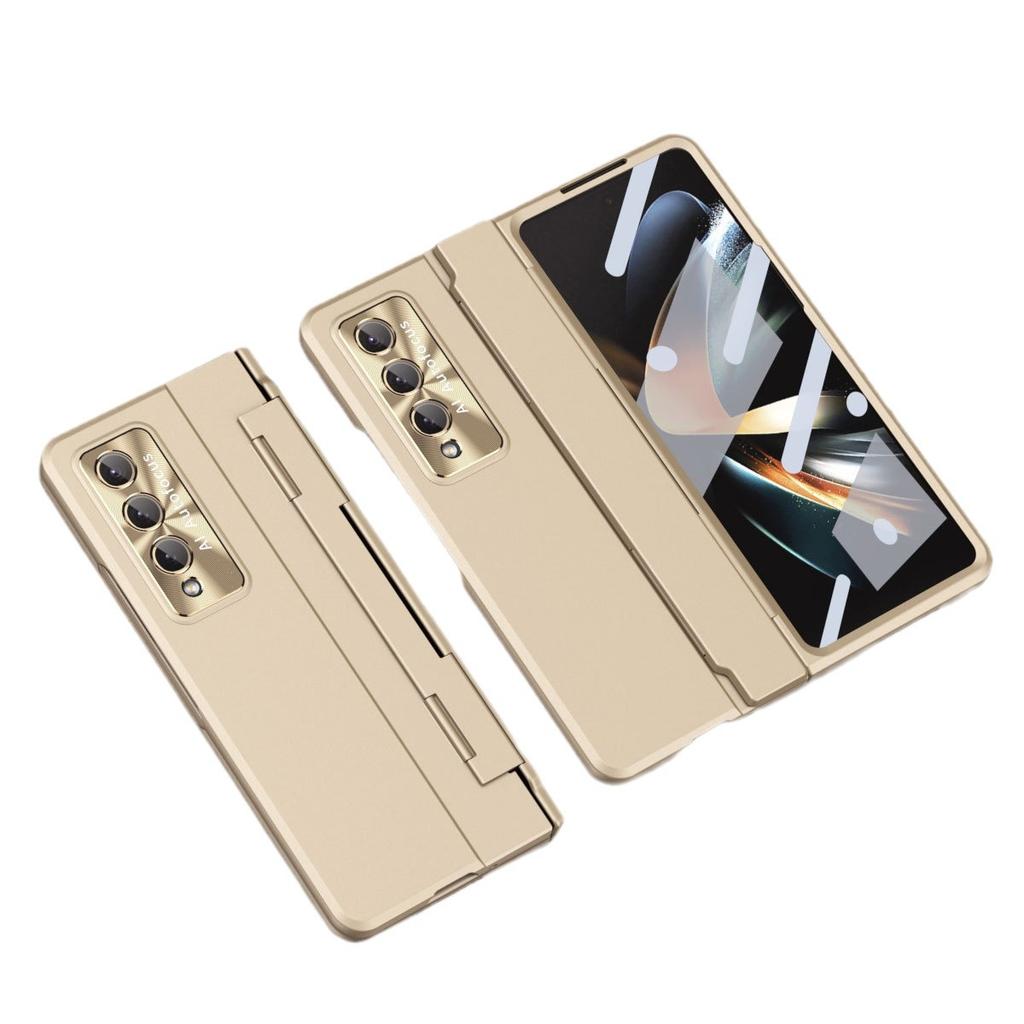 Applicable To Samsung Z Fold1 Mobile Phone Case Flat Hinge Metal Lens Case Film Integrated Fold1 Anti-drop Protective Case