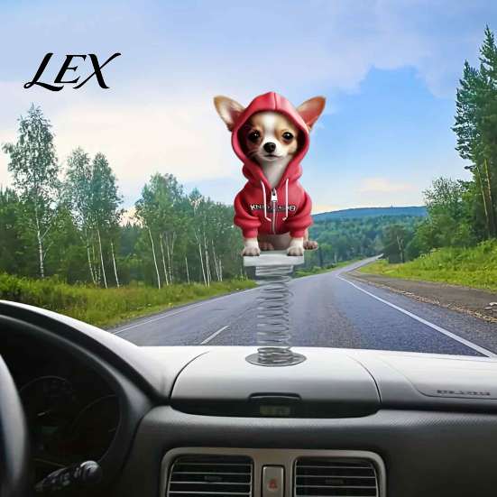 Personalized Car Interior Decors Cute Cat/Dog Dashboard Ornaments, 2D Flat Acrylic Decorations Vivid Cartoon Pet Desktop Ornaments with Self Adhesive