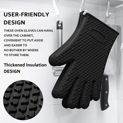 1/2 Pezzi Manopole da Forno Guanti da Cottura 230 Resistenti al Calore Guanto in Silicone Cucina Spesso Grigliata al Barbecue Guanto da Forno Guanti da Griglia BBQ
