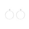 Korean Ins Style Rear Hanging Large Plain Ring Earrings Women's Niche Design Stud Earrings Fashion Temperament Earrings