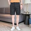 Summer Straight Shorts For Men Korean Fashion Business Casual Knee Length Pants Men's Slim Fit Mid Waist Shorts