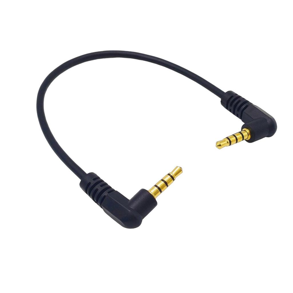 20cm Short Audio Cord with Gold Plated 3.5mm Connectors Double Angled Line for Headphones