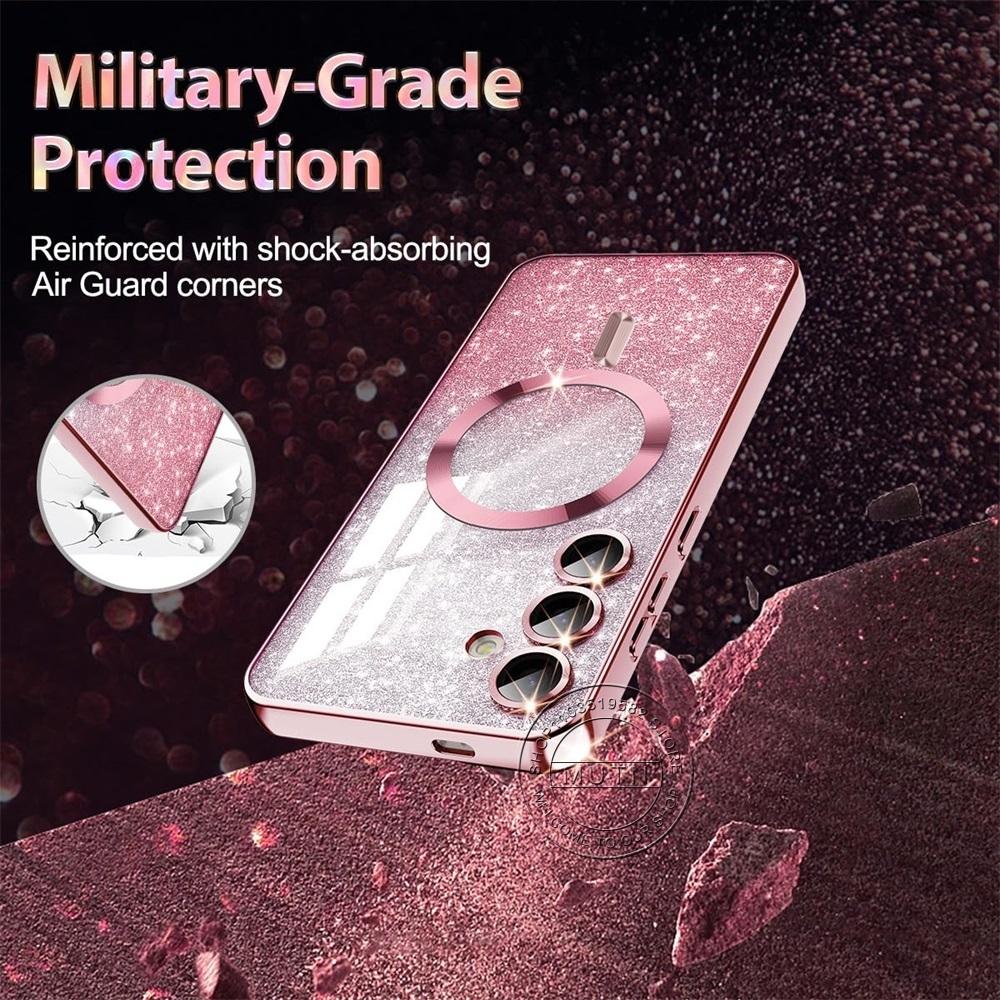 Glitter Cover For Samsung Galaxy S24FE S23FE S21FE S20FE S25 S24 S23 S22 S21 S20 Plus FE Case Note20 Ultra Plat Wireless MagSafe