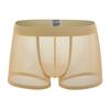 Men Sexy Mesh Boxer Trunks Soft Underwear Transparent Underpants Bulge Pouch Panties Breathable Boxer Shorts Lingerie Knicker