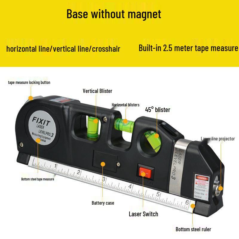 Proyector Láser Multifuncional: Cinta métrica de luz verde y nivelador infrarrojo