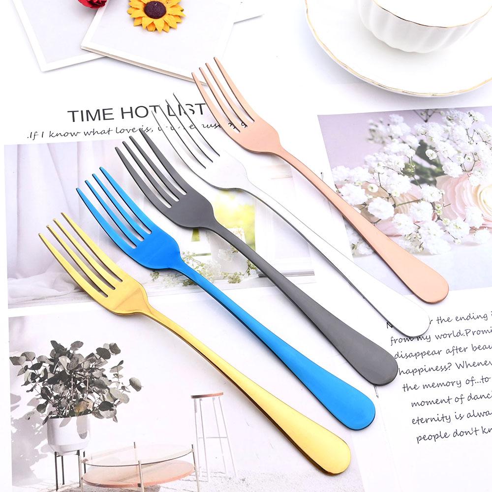 Sada modrého příboru Sada kuchyňského nádobí Sada západních příborů z nerezové oceli Jídelní nůž Vidlička Lžičky na kávu Kompletní sada nádobí