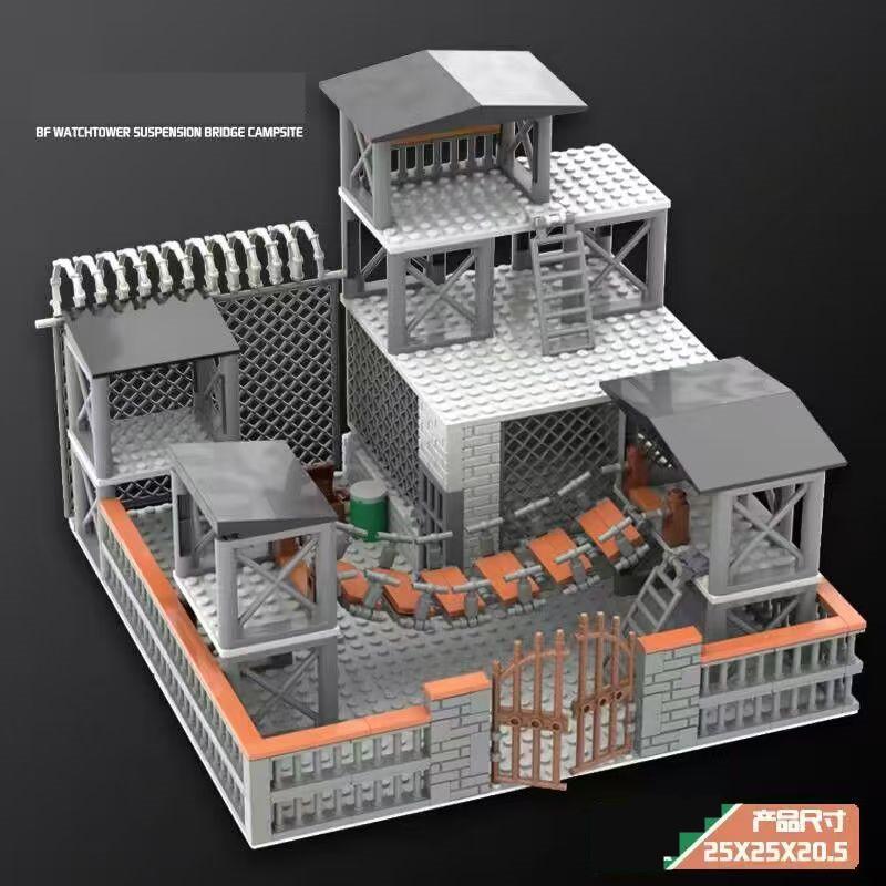 High-Quality Children'S High-Quality Building High-Quality Block Play sets Army style High-Quality Base High-Quality Prison Building design