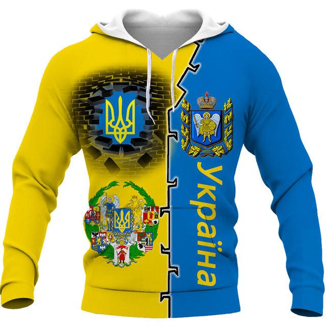 

Чоловічі/жіночі українські толстовки, сорочки, модні ретро, ​​український прапор, світшоти з 3D-друком, особисті пуловери для пар, повсякденні топи XL чорний