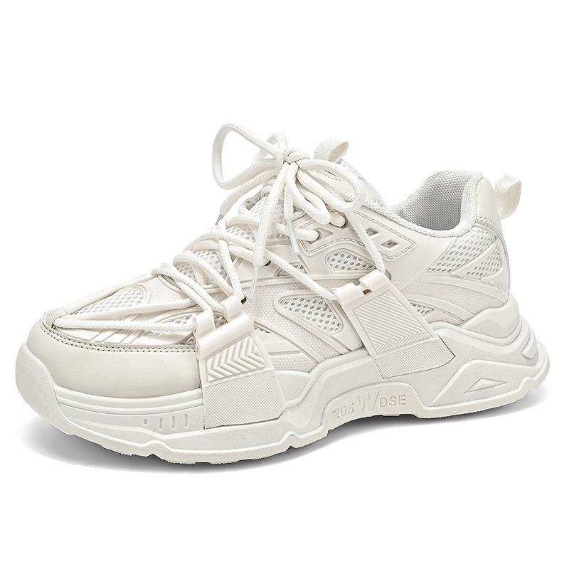 Men's shoes spring new versatile mesh breathable dad shoes men's casual youth thick-soled sports little white tide shoes