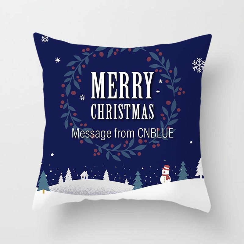 Merry Christmas Printed Pillowcase Christmas Style Cushion Cover Home Sofa Decor Throw Pillowcase