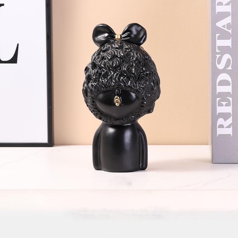 Nordic Wedding Gifts Resin Flower Head Boy Ornaments Decor Home room Desk Statue Crafts Office Cafe Table Figurines Accessories
