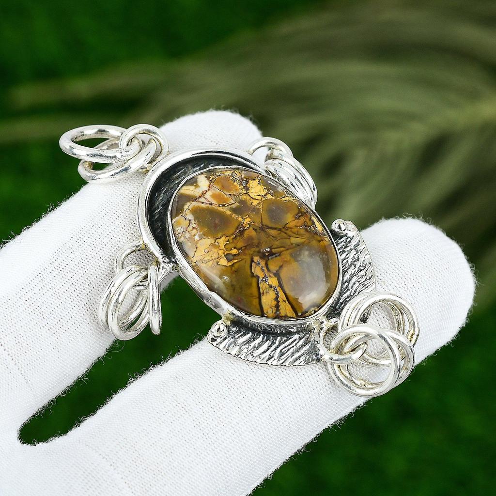 Maligano Jasper Stone 925 Silver Bezel Handmade Sister Birthday Pendant Jewelry