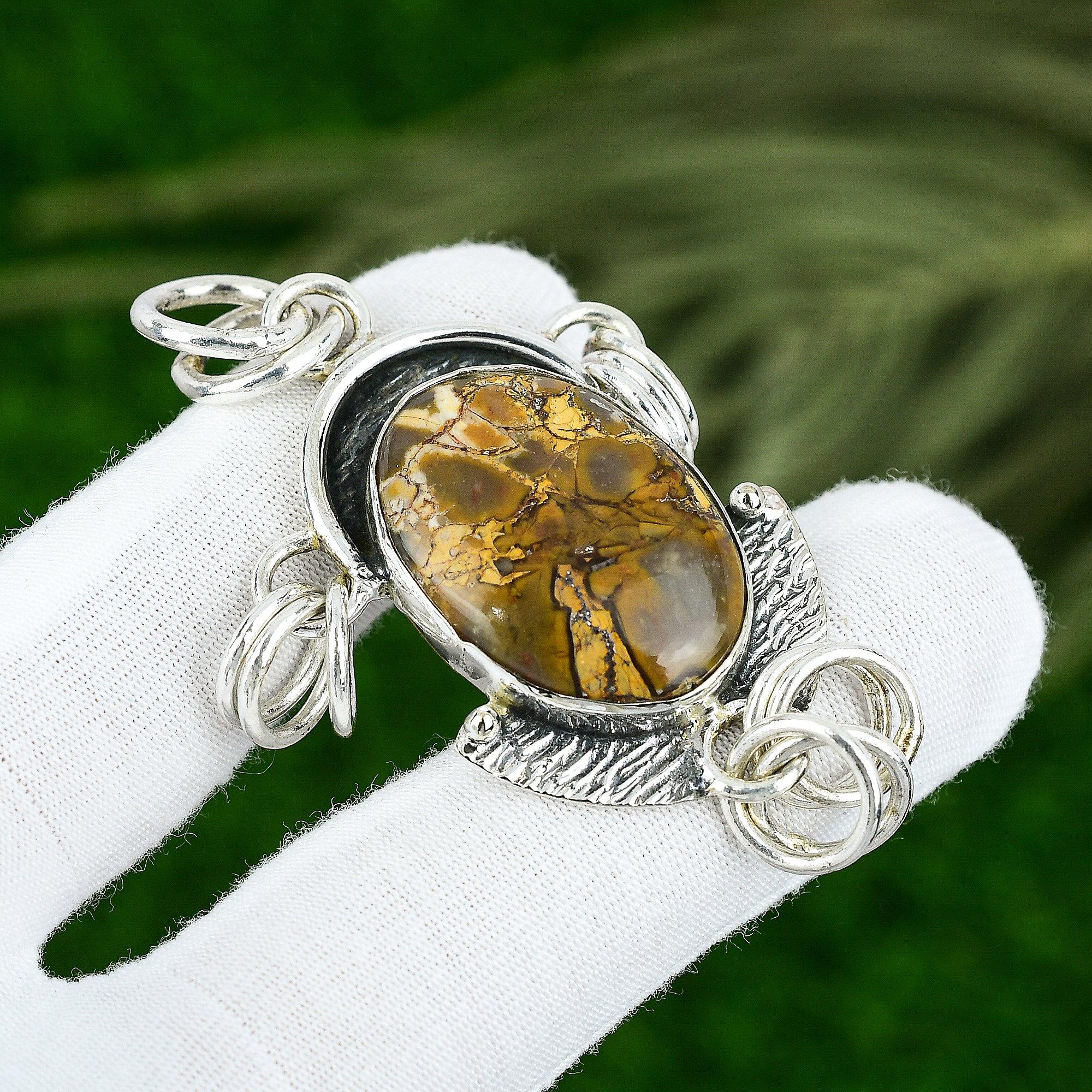 

Maligano Jasper Stone 925 Silver Bezel Handmade Sister Birthday Pendant Jewelry