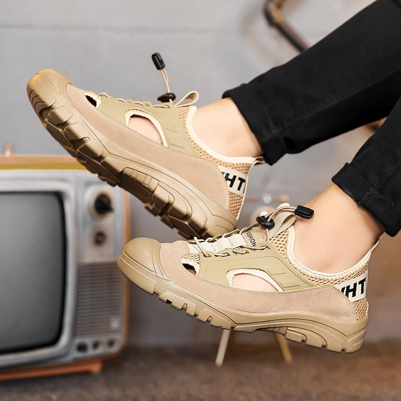 Summer Beach Sandals Men Wading Shoes Mesh Breathable Non-slip Men's Sports Sandals Outdoor Anticollision Hiking Shoes For Man