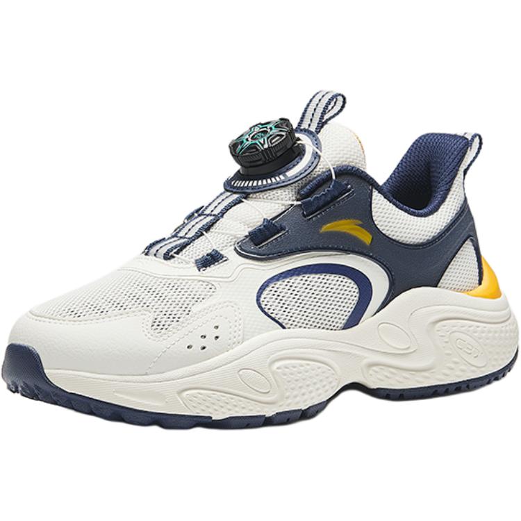 Anta Kids Mesh Fashion Comfortable Lightweight Shock Absorption Low Top Casual Shoes Kids Casual Shoes White Blue A12438801-1