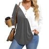 Womens Plus Size Long Sleeve Shirts  V Neck Tunic Tops Basic Loose Fit Tee Tops
