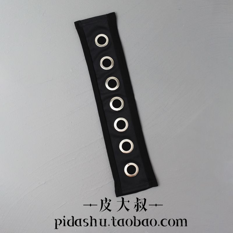 

Дарк Панк Рукав-холоу с большими люверсами Харадзюку Рукав без пальцев с кольцом на пальце Уличный хипстерский защитный рукав Black/Single Pack One size