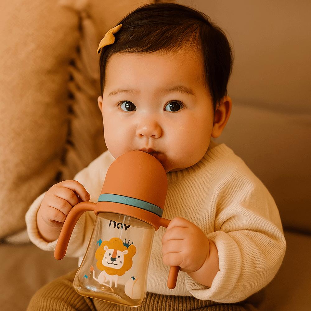 240ML Baby Feeding Bottle Drop Resistant Toddler Milk Cup Cute Newborn Bottle  Night Feeding
