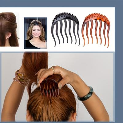 מסרק שיער פונפון פשוט שיער נפוח אקרילי 7 שיניים מגביה פונפון כלי עיצוב שיער לבנות תוספות קליפס שיער אלגנטי אביזרים