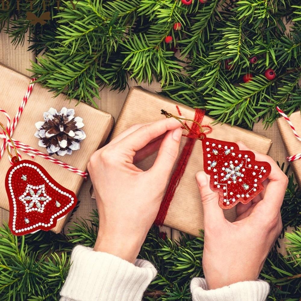 10 PCS Snowman Christmas Tree Pendant DIY Craft Hanging Ornament Handmade Bag Charm Home Decor