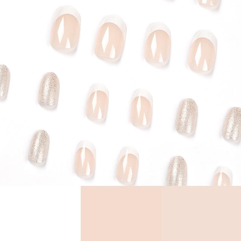 Wear nail pads White French glitter nail pads Nail stickers Removable nail pads Nail art Fake nails