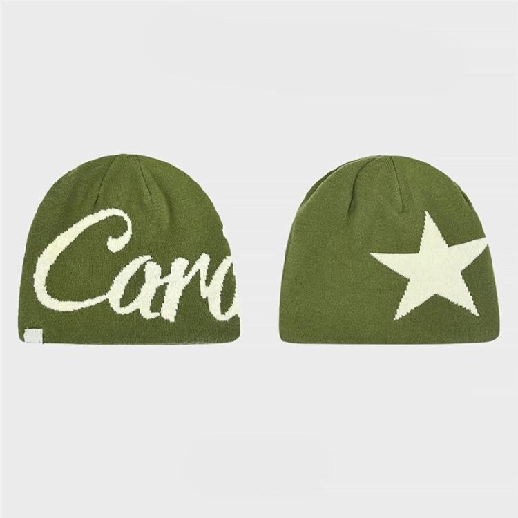 Simple Acrylic Knit Beanies Star Print Stretchable Fit Cap For Men Women Winter Outdoor Sports Warm Unisex