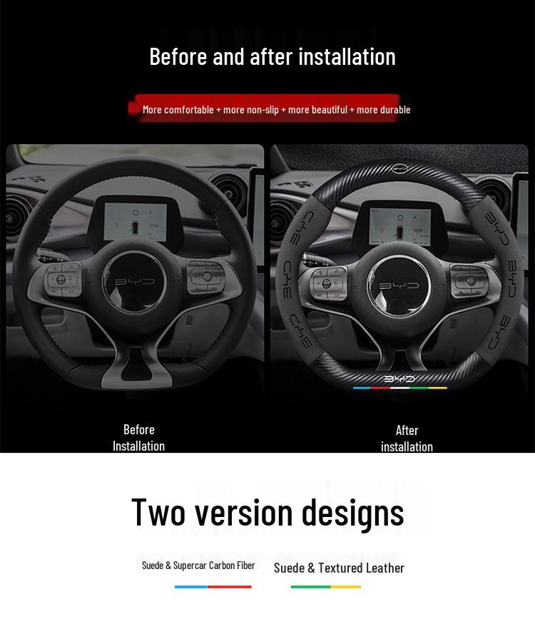 Universal Suede Steering Wheel Cover for All BYD Models
